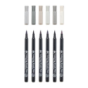 Sakura Koi Colouring Brush Pen, 6pc Set Gray