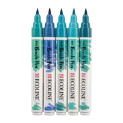 Ecoline Brushpen Set 5pc - Green Blue