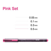 Multiliner Set Pink 0.5, 0.3, 0.1, 0.05