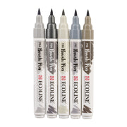 Ecoline Brushpen Set 5pc - Grey