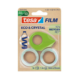 tesa Eco and Crystal Tape10mx19mm 2pk and Mini Dispenser