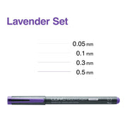 Multiliner Set Lavender 0.5, 0.3, 0.1, 0.05