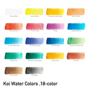 Koi Water colours Pocket Box 18-Colour + Waterbrush
