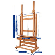 MABEF M02+ Studio Easel Double Mast Crank For Elevation
